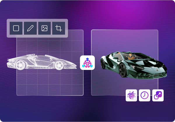 Platform dashboard showing bulk 3D model generation and API publishing status