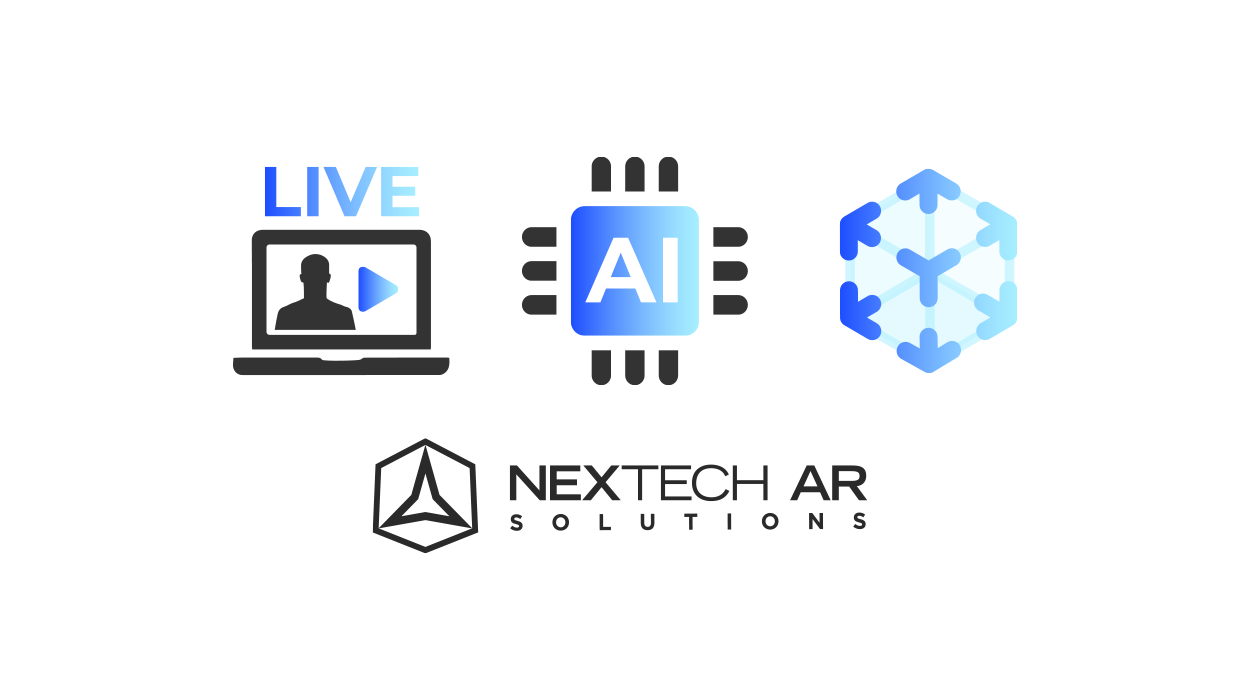 Nextech AR Solutions logo with laptop icon and artificial intelligence icon