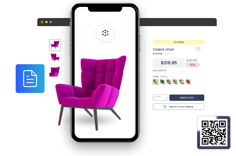 AI converting product photography and CAD into accurate AR-ready 3D models with realistic materials and human QA for eCommerce.